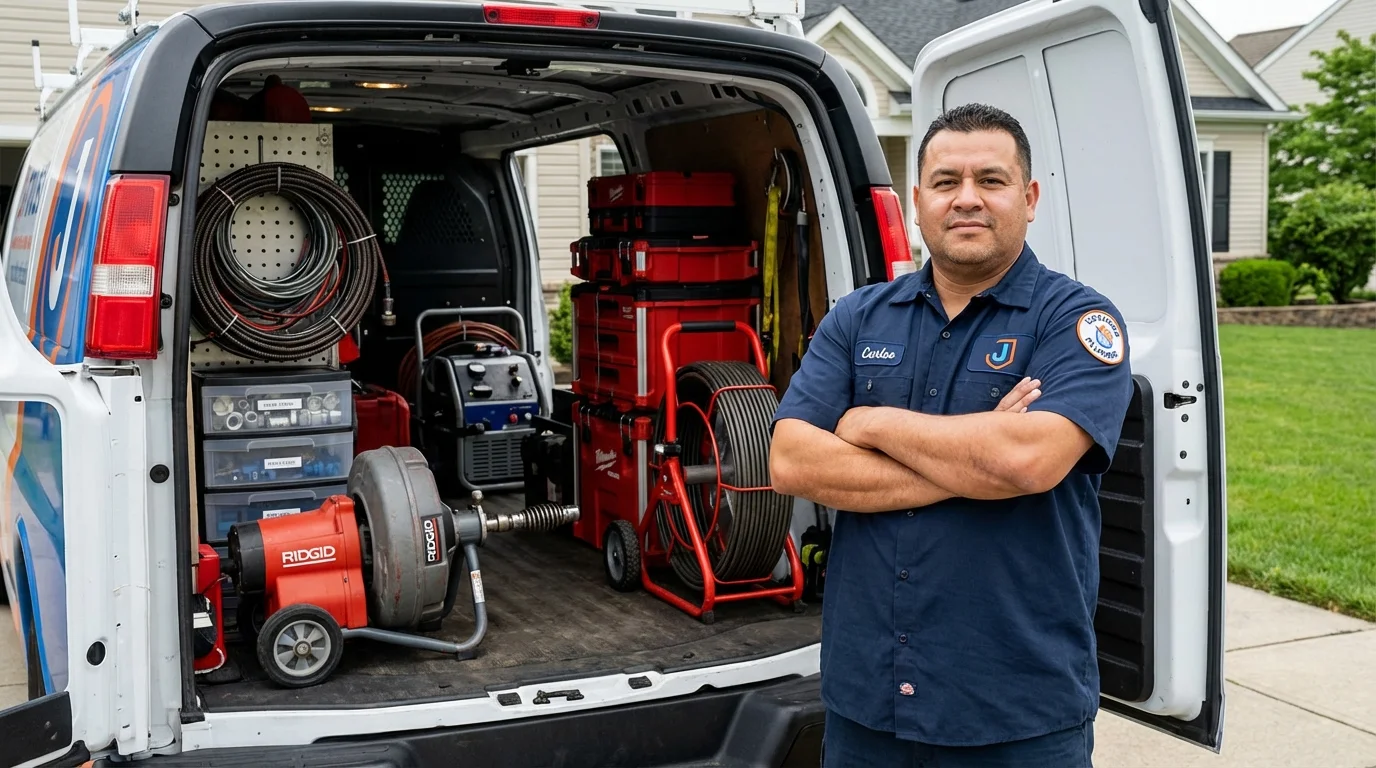 Professional drain cleaning equipment and Johns Plumbing LLC plumber in Blountstown