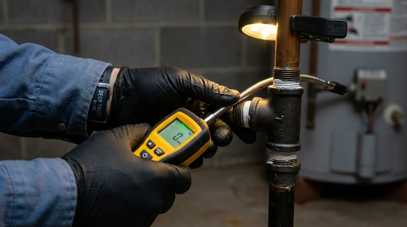 Gas leak detection with electronic sniffer by Johns Plumbing LLC in Blountstown