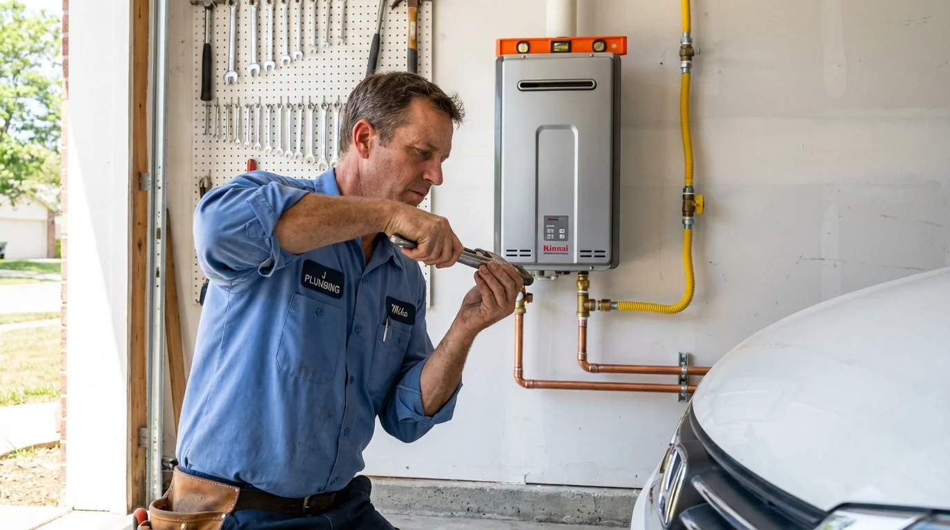 Tankless water heater installation by a Johns Plumbing LLC plumber in Blountstown